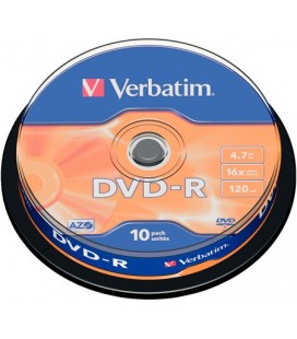 Tarrina de 10 unid. Verbatim DVD-R Matt Silver