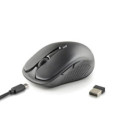 Ratón Inalámbrico NGS Evo Rust/ Batería recargable/ Hasta 1600 DPI/ Negro