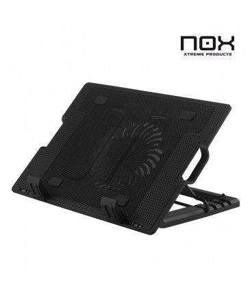 Base de refrigeración Atril Portatil NOX Kaze Negro 9-17" LED Azul